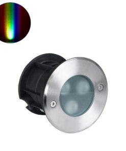 GloboStar® UNDERWATER-GUNE 90406 Υποβρύχιο Χωνευτό Φωτιστικό Σποτ Ειδικό για Σιντριβάνια LED 12W 1020lm 60° DC 24V Αδιάβροχο IP68 Φ10 x Υ7.5cm RGBW DMX512 - Ανοξείδωτο Ατσάλι - 3 Years Warranty
