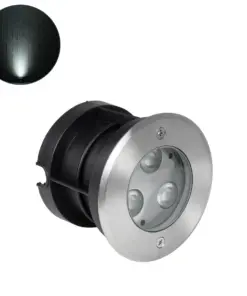 GLOBOSTAR® UNDERWATERHUNI 90415 Υποβρύχιο Χωνευτό Σποτ για Σιντριβάνια/Πισίνες LED 3W 300lm 30° DC 24V Αδιάβροχο IP68 Ψυχρό Λευκό 6000K Dimmable - Bridgelux SMD Chip - Ανοξείδωτο Ατσάλι SS304 - Μ10 x Π10 x Υ7.6cm / Q9cm - 3 Χρόνια Εγγύηση