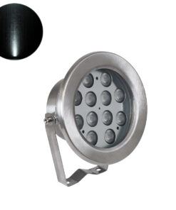 GLOBOSTAR® UNDERWATERJERRY 90424 Υποβρύχιο Επιφανειακό Σποτ για Σιντριβάνια/Πισίνες LED 12W 1200lm 30° DC 24V Αδιάβροχο IP68 Ψυχρό Λευκό 6000K Dimmable - Bridgelux SMD Chip - Ανοξείδωτο Ατσάλι 304 - Μ14.5 x Π7 x Υ19cm - 3 Χρόνια Εγγύηση