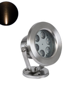 GLOBOSTAR® UNDERWATER-DEDY 90426 Υποβρύχιο Επιφανειακό Σποτ για Σιντριβάνια/Πισίνες LED 6W 540lm 30° DC 24V Αδιάβροχο IP68 Θερμό Λευκό 2700K Dimmable - Ανοξείδωτο Ατσάλι 304 - Μ12 x Π7.5 x Υ14.5cm - 3 Χρόνια Εγγύηση
