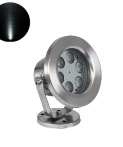 GLOBOSTAR® UNDERWATER-DEDY 90427 Υποβρύχιο Επιφανειακό Σποτ για Σιντριβάνια/Πισίνες LED 6W 600lm 30° DC 24V Αδιάβροχο IP68 Ψυχρό Λευκό 6000K Dimmable - Ανοξείδωτο Ατσάλι 304 - Μ12 x Π7.5 x Υ14.5cm - 3 Χρόνια Εγγύηση