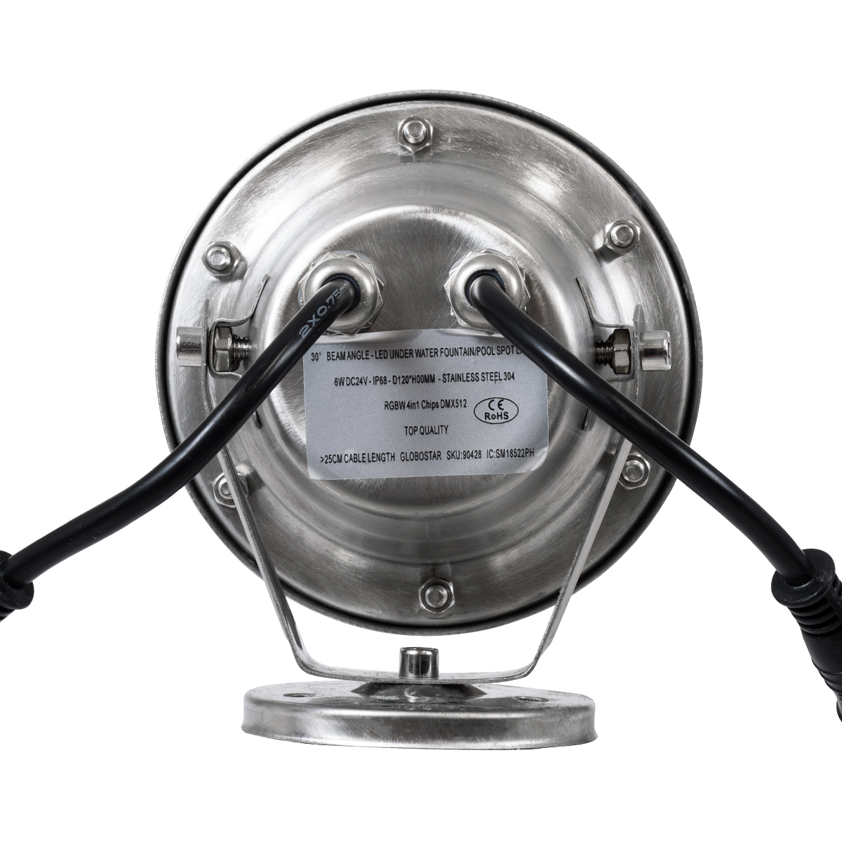 GLOBOSTAR® UNDERWATER-DEDY 90428 Υποβρύχιο Επιφανειακό Σποτ για Σιντριβάνια/Πισίνες LED 6W 510lm 30° DC 24V Αδιάβροχο IP68 RGBW DMX512 Dimmable - Ανοξείδωτο Ατσάλι 304 - Μ12 x Π7.5 x Υ14.5cm - 3 Χρόνια Εγγύηση - Image 8