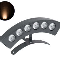GLOBOSTAR® TREEPLANTE 90455 Κυρτή Μπάρα Φωτισμού Wall Washer για Φυτά - Δέντρα LED 6W 630lm 15° DC 24V Αδιάβροχο IP67 Ultra Θερμό Λευκό 2200K Dimmable - Bridgelux SMD Chip - Γκρι Ανθρακί - Μ17.5 x Π4.5 x Υ8cm - 3 Χρόνια Εγγύηση