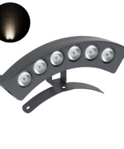 GLOBOSTAR® TREEPLANTE 90457 Κυρτή Μπάρα Φωτισμού Wall Washer για Φυτά - Δέντρα LED 6W 690lm 15° DC 24V Αδιάβροχο IP67 Φυσικό Λευκό 4500K Dimmable - Bridgelux SMD Chip - Γκρι Ανθρακί - Μ17.5 x Π4.5 x Υ8cm - 3 Χρόνια Εγγύηση