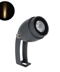 GLOBOSTAR® TREEGAL 90461 Φωτιστικό Σποτ για Φυτά - Δέντρα με Βάση Μπετού & Κορμού LED 3W 330lm 15° DC 24V Αδιάβροχο IP67 Θερμό Λευκό 2700K Dimmable - Bridgelux SMD Chip - Γκρι Ανθρακί - Μ5 x Π5 x Υ14.7cm - 3 Χρόνια Εγγύηση