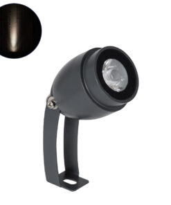 GLOBOSTAR® TREEGAL 90462 Φωτιστικό Σποτ για Φυτά - Δέντρα με Βάση Μπετού & Κορμού LED 3W 345lm 15° DC 24V Αδιάβροχο IP67 Φυσικό Λευκό 4500K Dimmable - Bridgelux SMD Chip - Γκρι Ανθρακί - Μ5 x Π5 x Υ14.7cm - 3 Χρόνια Εγγύηση