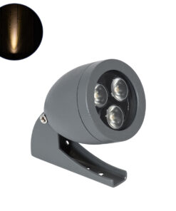 GLOBOSTAR® TREESPO 90465 Φωτιστικό Σποτ για Φυτά - Δέντρα LED 6W 660lm 15° DC 24V Αδιάβροχο IP65 Θερμό Λευκό 2700K Dimmable - Bridgelux SMD Chip - Γκρι Ανθρακί - Μ6.6 x Π9 x Υ12cm - 3 Χρόνια Εγγύηση