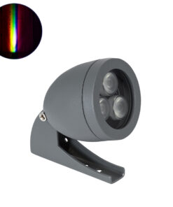 GLOBOSTAR® TREESPO 90467 Φωτιστικό Σποτ για Φυτά - Δέντρα LED 6W 630lm 15° DC 24V Αδιάβροχο IP67 Πολύχρωμο RGBW Dimmable DMX512 - Bridgelux SMD Chip - Γκρι Ανθρακί - Μ6.6 x Π9 x Υ12cm - 3 Χρόνια Εγγύηση