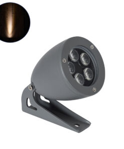 GLOBOSTAR® TREESPO 90468 Φωτιστικό Σποτ για Φυτά - Δέντρα LED 12W 1260lm 15° DC 24V Αδιάβροχο IP67 Ultra Θερμό Λευκό 2200K Dimmable - Bridgelux SMD Chip - Γκρι Ανθρακί - Μ9 x Π11 x Υ9cm - 3 Χρόνια Εγγύηση