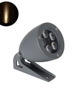 GLOBOSTAR® TREESPO 90469 Φωτιστικό Σποτ για Φυτά - Δέντρα LED 12W 1320lm 15° DC 24V Αδιάβροχο IP65 Θερμό Λευκό 2700K Dimmable - Bridgelux SMD Chip - Γκρι Ανθρακί - Μ9 x Π11 x Υ9cm - 3 Χρόνια Εγγύηση