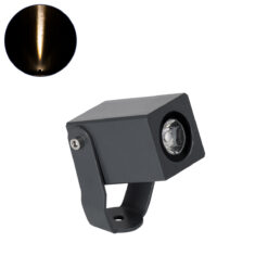 GLOBOSTAR® TREEMARO 90472 Φωτιστικό Σποτ για Φυτά - Δέντρα LED 3W 330lm 8° DC 24V Αδιάβροχο IP67 Θερμό Λευκό 2700K Dimmable - Bridgelux SMD Chip - Γκρι Ανθρακί - Μ3.5 x Π6.4 x Υ10cm - 3 Χρόνια Εγγύηση