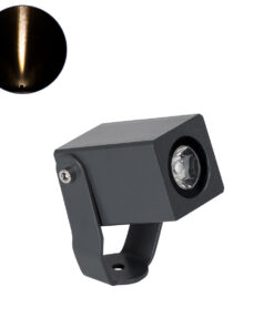 GLOBOSTAR® TREEMARO 90472 Φωτιστικό Σποτ για Φυτά - Δέντρα LED 3W 330lm 8° DC 24V Αδιάβροχο IP67 Θερμό Λευκό 2700K Dimmable - Bridgelux SMD Chip - Γκρι Ανθρακί - Μ3.5 x Π6.4 x Υ10cm - 3 Χρόνια Εγγύηση