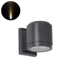 GLOBOSTAR® WALLLIGHT-SONA 90481 Μοντέρνο Φωτιστικό Τοίχου - Απλίκα LED 12W 1080lm 5° DC 24V Αδιάβροχο IP67 Θερμό Λευκό 2700K - CREE COB Chip & TÜV SÜD Driver - Γκρι Ανθρακί Ματ - Μ9.5 x Π13 x Υ11cm - 3 Χρόνια Εγγύηση