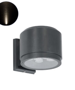 GLOBOSTAR® WALLLIGHT-GONA 90484 Μοντέρνο Φωτιστικό Τοίχου - Απλίκα LED 24W 2280lm 5° DC 24V Αδιάβροχο IP67 Φυσικό Λευκό 4500K - CREE COB Chip & TÜV SÜD Driver - Γκρι Ανθρακί Ματ - Μ13 x Π16.5 x Υ5cm - 3 Χρόνια Εγγύηση
