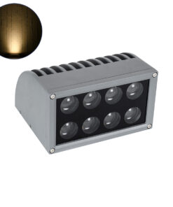 GloboStar® FLOOD-DENA 90485 Επιτοίχιος Προβολέας Wall Washer για Φωτισμό Κτιρίων - Απλίκα & Δαπέδου LED 16W 1440lm 5° DC 24V Αδιάβροχο IP67 Μ15.5 x Π13 x Υ9.1cm Θερμό Λευκό 2700K - Γκρι Ανθρακί - 3 Years Warranty