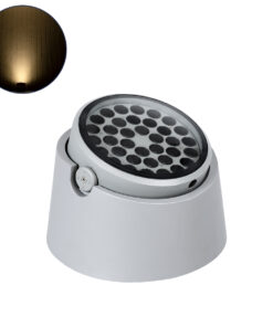 GLOBOSTAR® FLOODRANA 90491 Κινούμενος Προβολέας Σποτ Wall Washer LED 60W 5400lm 5° DC 24V Αδιάβροχο IP67 Θερμό Λευκό 2700K Dimmable - Bridgelux SMD Chip - Γκρι - Μ30 x Π30 x Υ21cm - 3 Χρόνια Εγγύηση