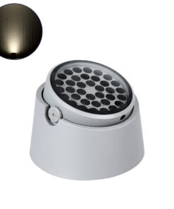 GloboStar® FLOOD-RANA 90492 Κινούμενος Προβολέας - Σποτ Φωτισμού Wall Washer για Φωτισμό Κτιρίων LED 60W 5700lm 5° DC 24V Αδιάβροχο IP67 Φ30 x Υ21cm Φυσικό Λευκό 4500K - Γκρι - 3 Years Warranty