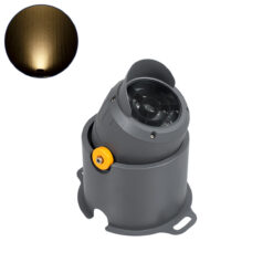 GLOBOSTAR® FLOODSIMA 90493 Κινούμενος Προβολέας Σποτ Wall Washer με Αντιθαμβωτική Γρίλια LED 24W 2160lm 30° DC 24V Αδιάβροχο IP67 Θερμό Λευκό 2700K Dimmable - Bridgelux SMD Chip - Γκρι Ανθρακί - Μ14.5 x Π24.2 x Υ22.5cm - 3 Χρόνια Εγγύηση