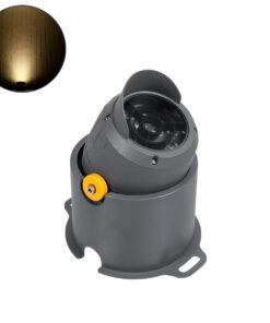 GLOBOSTAR® FLOODSIMA 90493 Κινούμενος Προβολέας Σποτ Wall Washer με Αντιθαμβωτική Γρίλια LED 24W 2160lm 30° DC 24V Αδιάβροχο IP67 Θερμό Λευκό 2700K Dimmable - Bridgelux SMD Chip - Γκρι Ανθρακί - Μ14.5 x Π24.2 x Υ22.5cm - 3 Χρόνια Εγγύηση