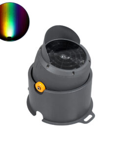 GloboStar® FLOOD-SIMA 90498 Κινούμενος Προβολέας - Σποτ Φωτισμού Wall Washer με Αντιθαμβωτική Γρίλια για Φωτισμό Κτιρίων LED 60W 5100lm 30° DC 24V Αδιάβροχο IP67 Μ29 x Π24 x Υ28.5cm RGBW DMX512 - Γκρι Ανθρακί - 3 Years Warranty
