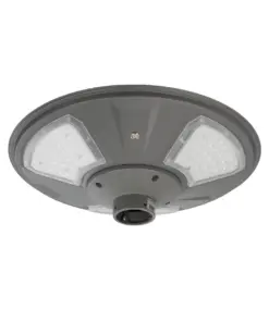 GLOBOSTAR® PARK 90500 Φωτιστικό Κεφαλής Post Top Πλατείας/Πάρκου LED 20W 900lm 120° με Ενσωματωμένο Φωτοβολταϊκό Panel 6V 20W & Επαναφορτιζόμενη Μπαταρία Li-ion 3.2V 25000mAh με Αισθητήρα Ημέρας-Νύχτας Αδιάβροχο IP65 Ψυχρό Λευκό 6000K - Γκρι Ανθρακί - Μ50 x Π50 x Υ19cm - 2 Χρόνια Εγγύηση