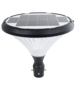 GLOBOSTAR® SOLARIOS 90502 Φωτιστικό Κεφαλής Post Top Πλατείας/Πάρκου/Κήπου LED 40W 2000lm 120° DC 5V με Ενσωματωμένο Φωτοβολταϊκό Panel 6V 12W & Επαναφορτιζόμενη Μπαταρία Li-ion 3.2V 15000mAh με Αισθητήρα Ημέρας-Νύχτας Αδιάβροχο IP65 Ψυχρό Λευκό 6000K - Sanan SMD Chip - Γκρι Ανθρακί Ματ - Μ54 x Π54 x Υ45cm - 2 Χρόνια Εγγύηση