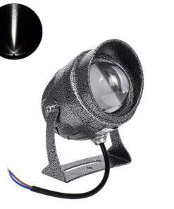 GloboStar® SPOT-XENIA 90509 Σποτ Φωτισμου Wall Washer LED 16W 1600lm 3° DC 24V Αδιάβροχο IP65 Φ9 x Υ12cm Ψυχρό Λευκό 6000K Dimmable - Σφυρήλατο Γκρι - 3 Years Warranty