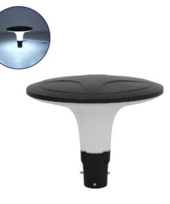 GLOBOSTAR® SQUARE 90511 Φωτιστικό Στύλου/Κολώνας Πλατείας/Πάρκου/Κήπου LED 100W 12000lm 120° AC 220-240V Αδιάβροχο IP65 Ψυχρό Λευκό 6000K - Γκρι Ανθρακί - Φ54 x Υ45cm - 2 Χρόνια Εγγύηση