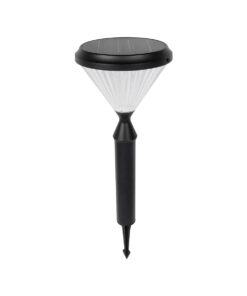 GLOBOSTAR® VEGGIE 90522 Φωτιστικό Κολωνάκι Κήπου LED 10W 500lm 120° με Ενσωματωμένο Φωτοβολταϊκό Panel 6V 2W & Επαναφορτιζόμενη Μπαταρία Li-ion 3.2V 6000mAh με Αισθητήρα Ημέρας-Νύχτας Αδιάβροχο IP65 Ψυχρό Λευκό 6000K – Sanan SMD Chip – Μαύρο – Μ26 x Π26 x Υ60cm – 2 Χρόνια Εγγύηση