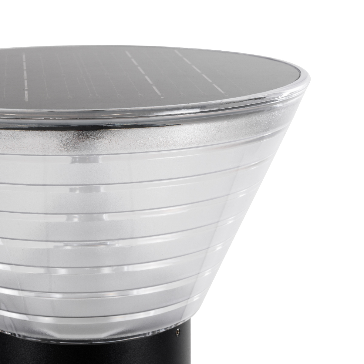 GLOBOSTAR® VEGGIE 90525 Φωτιστικό Κολωνάκι Κήπου LED 10W 500lm 120° με Ενσωματωμένο Φωτοβολταϊκό Panel 6V 2W & Επαναφορτιζόμενη Μπαταρία Li-ion 3.2V 1800mAh με Αισθητήρα Ημέρας-Νύχτας Αδιάβροχο IP65 Ψυχρό Λευκό 6000K - Sanan SMD Chip - Μαύρο- Μ23 x Π23 x Υ60cm - 2 Χρόνια Εγγύηση - Image 4