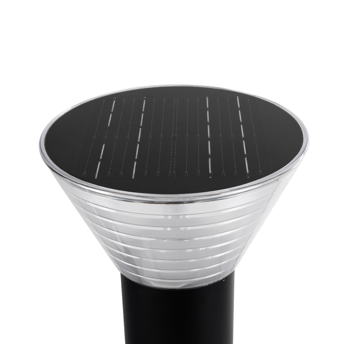 GLOBOSTAR® VEGGIE 90525 Φωτιστικό Κολωνάκι Κήπου LED 10W 500lm 120° με Ενσωματωμένο Φωτοβολταϊκό Panel 6V 2W & Επαναφορτιζόμενη Μπαταρία Li-ion 3.2V 1800mAh με Αισθητήρα Ημέρας-Νύχτας Αδιάβροχο IP65 Ψυχρό Λευκό 6000K - Sanan SMD Chip - Μαύρο- Μ23 x Π23 x Υ60cm - 2 Χρόνια Εγγύηση - Image 5