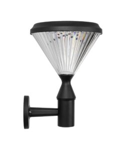 GLOBOSTAR® SOLARTIS 90527 Μοντέρνο Φωτιστικό Τοίχου – Απλίκα LED 10W 1000lm 180° με Ενσωματωμένο Φωτοβολταϊκό Panel 6V 5W & Επαναφορτιζόμενη Μπαταρία Li-ion 3.2V 6000mAh με Αισθητήρα Ημέρας-Νύχτας Αδιάβροχο IP65 Ψυχρό Λευκό 6000K – Sanan SMD Chip – Μαύρο – Μ26.5 x Π30 x Υ40cm – 2 Χρόνια Εγγύηση