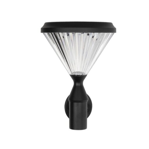 GLOBOSTAR® SOLARTIS 90527 Μοντέρνο Φωτιστικό Τοίχου – Απλίκα LED 10W 1000lm 180° με Ενσωματωμένο Φωτοβολταϊκό Panel 6V 5W & Επαναφορτιζόμενη Μπαταρία Li-ion 3.2V 6000mAh με Αισθητήρα Ημέρας-Νύχτας Αδιάβροχο IP65 Ψυχρό Λευκό 6000K – Sanan SMD Chip – Μαύρο – Μ26.5 x Π30 x Υ40cm – 2 Χρόνια Εγγύηση
