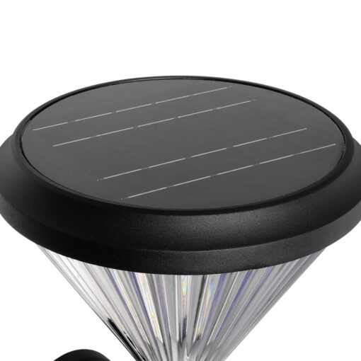 GLOBOSTAR® SOLARTIS 90527 Μοντέρνο Φωτιστικό Τοίχου – Απλίκα LED 10W 1000lm 180° με Ενσωματωμένο Φωτοβολταϊκό Panel 6V 5W & Επαναφορτιζόμενη Μπαταρία Li-ion 3.2V 6000mAh με Αισθητήρα Ημέρας-Νύχτας Αδιάβροχο IP65 Ψυχρό Λευκό 6000K – Sanan SMD Chip – Μαύρο – Μ26.5 x Π30 x Υ40cm – 2 Χρόνια Εγγύηση