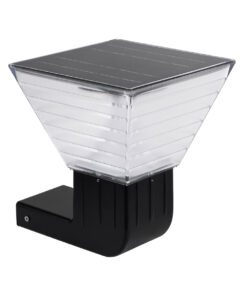 GLOBOSTAR® GRACIOUS 90529 Μοντέρνο Φωτιστικό Τοίχου - Απλίκα LED 10W 500lm 120° με Ενσωματωμένο Φωτοβολταϊκό Panel 6V 2W & Επαναφορτιζόμενη Μπαταρία Li-ion 3.2V 1800mAh με Αισθητήρα Ημέρας-Νύχτας Αδιάβροχο IP65 Ρυθμιζόμενο Λευκό CCT με Διακόπτη στο Σώμα 2700K/4500K/6000K - Sanan SMD Chip - Γκρι Ανθρακί - Μ29 x Π24 x Υ24cm - 2 Χρόνια Εγγύηση