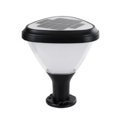 GLOBOSTAR® NATURE 90532 Φωτιστικό Κολωνάκι Κήπου LED 10W 500lm 120° DC 5V με Ενσωματωμένο Φωτοβολταϊκό Panel 6V 2W & Επαναφορτιζόμενη Μπαταρία Li-ion 3.2V 8000mAh με Αισθητήρα Ημέρας-Νύχτας Αδιάβροχο IP65 Ψυχρό Λευκό 6000K - Sanan SMD Chip - Γκρι Ανθρακί Ματ - Μ26 x Π26 x Υ30cm - 2 Χρόνια Εγγύηση