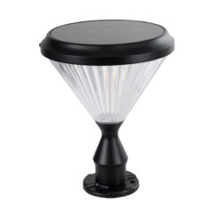 GLOBOSTAR® SHARP 90533 Φωτιστικό Κολωνάκι Κήπου LED 10W 500lm 120° DC 5V με Ενσωματωμένο Φωτοβολταϊκό Panel 6V 2W & Επαναφορτιζόμενη Μπαταρία Li-ion 3.2V 8000mAh με Αισθητήρα Ημέρας-Νύχτας Αδιάβροχο IP65 Ψυχρό Λευκό 6000K - Sanan SMD Chip - Γκρι Ανθρακί Ματ - Μ26 x Π26 x Υ33cm - 2 Χρόνια Εγγύηση