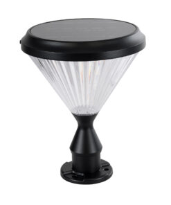 GLOBOSTAR® SHARP 90533 Φωτιστικό Κολωνάκι Κήπου LED 10W 500lm 120° DC 5V με Ενσωματωμένο Φωτοβολταϊκό Panel 6V 2W & Επαναφορτιζόμενη Μπαταρία Li-ion 3.2V 8000mAh με Αισθητήρα Ημέρας-Νύχτας Αδιάβροχο IP65 Ψυχρό Λευκό 6000K - Sanan SMD Chip - Γκρι Ανθρακί Ματ - Μ26 x Π26 x Υ33cm - 2 Χρόνια Εγγύηση