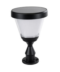 GLOBOSTAR® ARVENT 90534 Φωτιστικό Κολωνάκι Κήπου LED 10W 500lm 120° με Ενσωματωμένο Φωτοβολταϊκό Panel 6V 2W & Επαναφορτιζόμενη Μπαταρία Li-ion 3.2V 8000mAh με Αισθητήρα Ημέρας-Νύχτας Αδιάβροχο IP65 Ψυχρό Λευκό 6000K - Γκρι Ανθρακί - Μ24 x Π24 x Υ36cm - 2 Χρόνια Εγγύηση