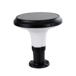 GLOBOSTAR® WHISPER 90535 Φωτιστικό Κολωνάκι Κήπου LED 10W 500lm 120° με Ενσωματωμένο Φωτοβολταϊκό Panel 6V 2W & Επαναφορτιζόμενη Μπαταρία Li-ion 3.2V 1800mAh με Αισθητήρα Ημέρας-Νύχτας Αδιάβροχο IP65 Ψυχρό Λευκό 6000K - Sanan SMD Chip - Γκρι Ανθρακί - Μ25 x Π25 x 28cm - 2 Χρόνια Εγγύηση