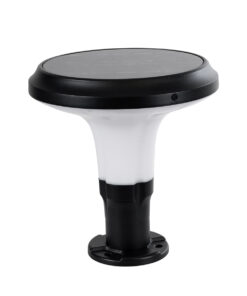 GLOBOSTAR® WHISPER 90535 Φωτιστικό Κολωνάκι Κήπου LED 10W 500lm 120° με Ενσωματωμένο Φωτοβολταϊκό Panel 6V 2W & Επαναφορτιζόμενη Μπαταρία Li-ion 3.2V 1800mAh με Αισθητήρα Ημέρας-Νύχτας Αδιάβροχο IP65 Ψυχρό Λευκό 6000K - Sanan SMD Chip - Γκρι Ανθρακί - Μ25 x Π25 x 28cm - 2 Χρόνια Εγγύηση