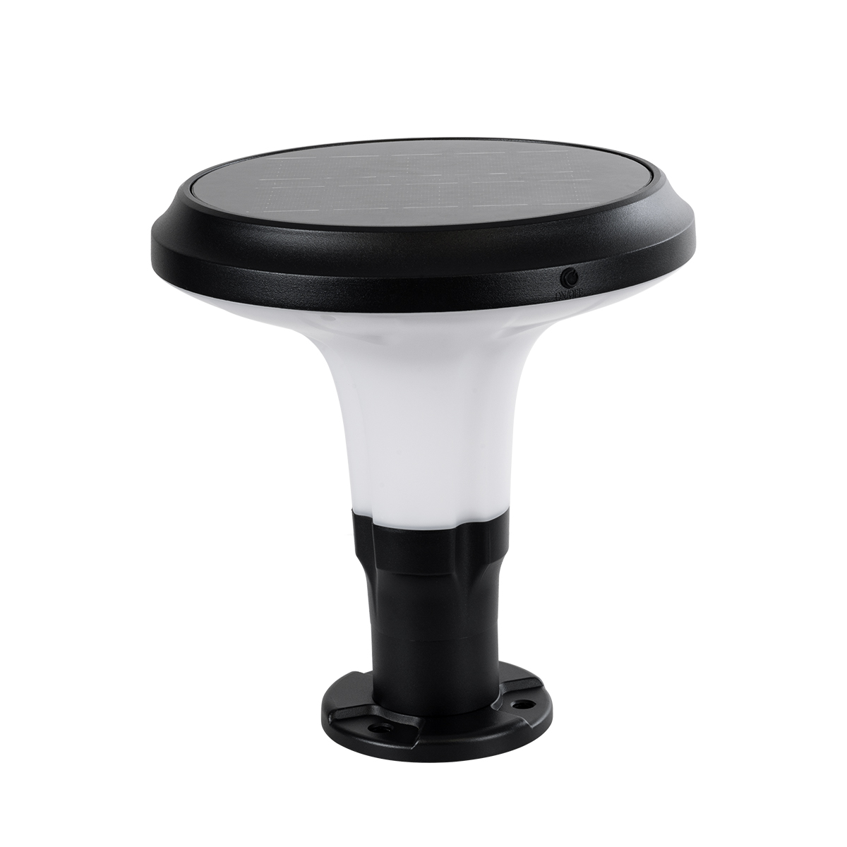 GLOBOSTAR® WHISPER 90535 Φωτιστικό Κολωνάκι Κήπου LED 10W 500lm 120° με Ενσωματωμένο Φωτοβολταϊκό Panel 6V 2W & Επαναφορτιζόμενη Μπαταρία Li-ion 3.2V 1800mAh με Αισθητήρα Ημέρας-Νύχτας Αδιάβροχο IP65 Ψυχρό Λευκό 6000K - Sanan SMD Chip - Γκρι Ανθρακί - Μ25 x Π25 x 28cm - 2 Χρόνια Εγγύηση