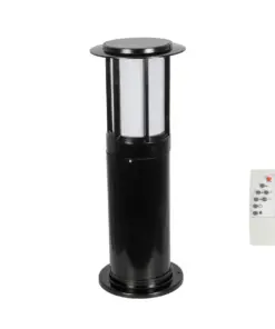 GLOBOSTAR® SOLARMIS 90536 Φωτιστικό Κολωνάκι Κήπου LED 10W 180lm 120° με Ενσωματωμένο Φωτοβολταϊκό Panel 6V 5W & Επαναφορτιζόμενη Μπαταρία Li-ion 3.2V 6000mAh με Αισθητήρα Ημέρας-Νύχτας Αδιάβροχο IP65 All in One CCT 6000K-4500K-2700K - Μαύρο - Μ22 x Π22 x Υ59cm - 2 Χρόνια Εγγύηση