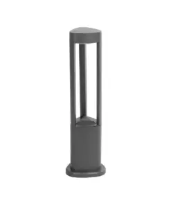GLOBOSTAR® RODEMA 90545 Φωτιστικό Κολωνάκι Κήπου LED 15W 1500lm 60° AC 220-240V Αδιάβροχο IP65 Θερμό Λευκό 2700K - Γκρι Ανθρακί - Μ16.5 x Π16.5 x Υ60cm - 3 Χρόνια Εγγύηση