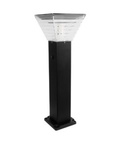 GLOBOSTAR® VEGGIE 90549 Φωτιστικό Κολωνάκι Κήπου με Ντουί 1 x E27 60° AC 220-240V Αδιάβροχο IP65 – Μαύρο – Μ20 x Π20 x Υ60cm – 2 Χρόνια Εγγύηση