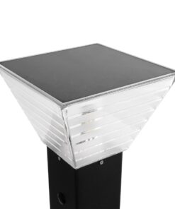 GLOBOSTAR® VEGGIE 90549 Φωτιστικό Κολωνάκι Κήπου με Ντουί 1 x E27 60° AC 220-240V Αδιάβροχο IP65 – Μαύρο – Μ20 x Π20 x Υ60cm – 2 Χρόνια Εγγύηση