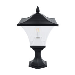 GLOBOSTAR® DIRAHIO 90552 Φωτιστικό Κολωνάκι Κήπου με Ντουί 1 x E27 AC 220-240V Αδιάβροχο IP65 - Γκρι Ανθρακί Ματ - Μ32 x Π32 x Υ52cm