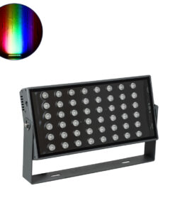 GLOBOSTAR® FLOODZANA 90559 Προβολέας Σποτ Wall Washer LED 100W 8000lm 30° DC 24V Αδιάβροχο IP65 Πολύχρωμο RGBW Dimmable DMX512 - Bridgelux SMD Chip - Γκρι Ανθρακί - Μ45.5 x Π28 x Υ10cm - 3 Χρόνια Εγγύηση