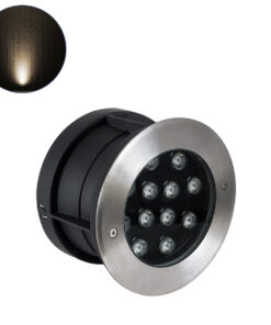 GloboStar® UNDERWATER-JULIA 90568 Υποβρύχιο Χωνευτό Φωτιστικό Σποτ Ειδικό για Σιντριβάνια LED 12W 1080lm 15° DC 24V Αδιάβροχο IP68 Φ18 x Υ11.2cm Θερμό Λευκό 2700K - Ανοξείδωτο Ατσάλι - 3 Χρόνια Εγγύηση