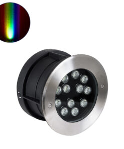 GloboStar® UNDERWATER-JULIA 90570 Υποβρύχιο Χωνευτό Φωτιστικό Σποτ Ειδικό για Σιντριβάνια LED 12W 1020lm 15° DC 24V Αδιάβροχο IP68 Φ18 x Υ11.2cm RGBW DMX512 - Ανοξείδωτο Ατσάλι - 3 Years Warranty